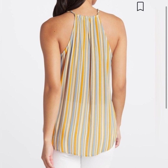 Market & spruce striped spaghetti strap wrap/ bubble/ high low top - Picture 4 of 9